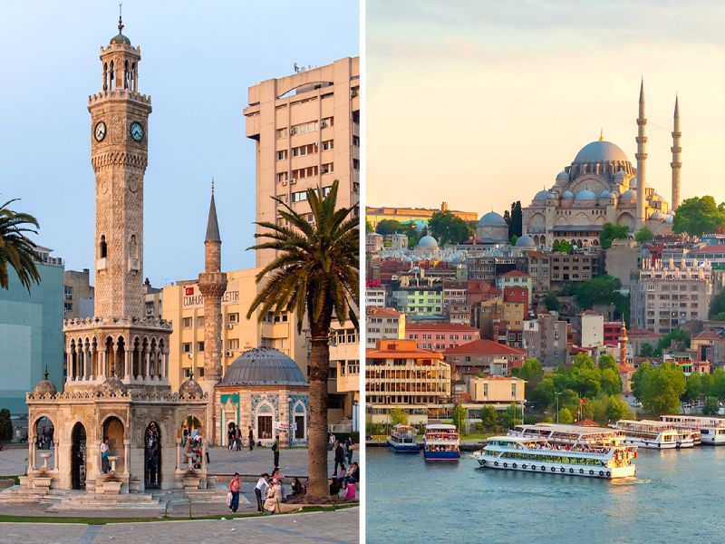 مفایسه جمعیت و جغرافیا استانبول و ازمیر