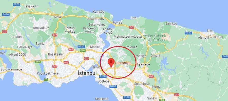نقشه منطقه عمرانیه استانبول