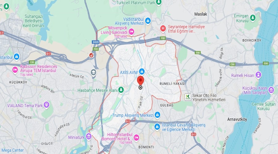 نقشه منطقه کایتانه استانبول