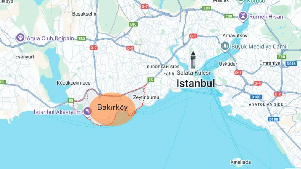 Geographical Location of Bakırköy District of Istanbul