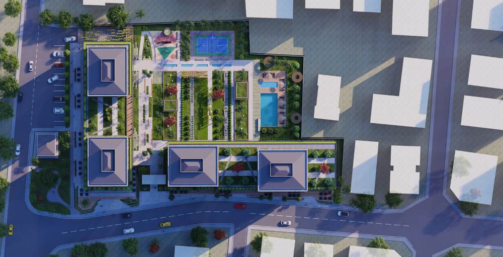نمای کلی پروژه Elite Erenköy از بالا
