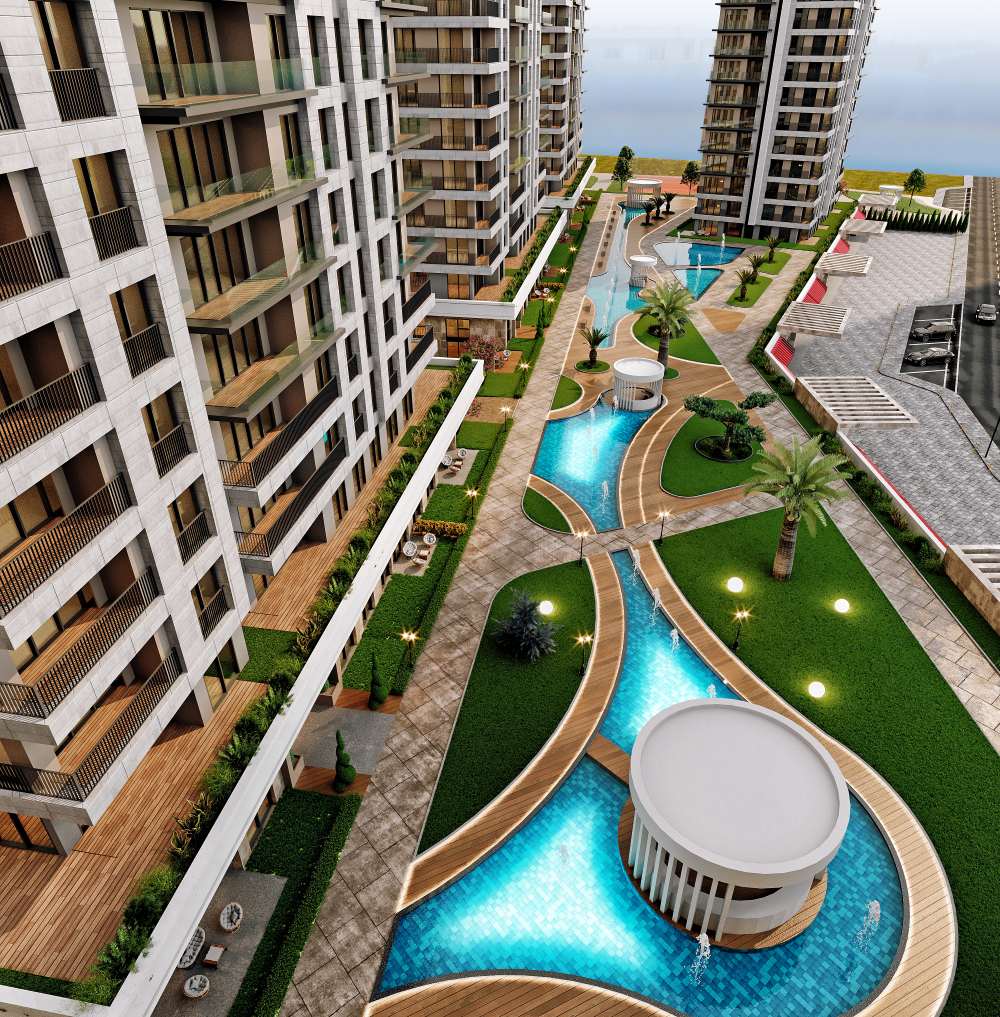 محوطه داخلی پروژه Yaşam Marina بیلیکدوزو استانبول