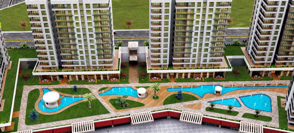 نمای کلی پروژه Yaşam Marina بیلیکدوزو از بالا