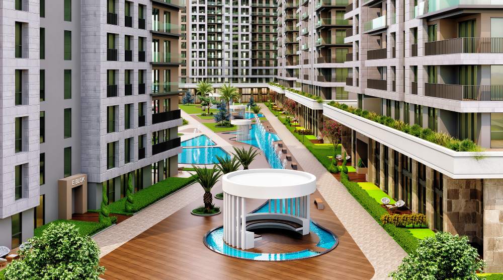 حیاط و آلاچیق پروژه Yaşam Marina بیلیکدوزو استانبول