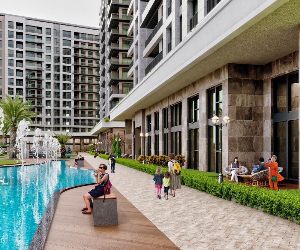 فظای سبز و آبنما پروژه Yaşam Marina بیلیکدوزو استانبول